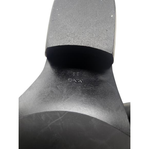 NEW MNG Mango 38 Leather Mule Metallic Cap Toe Western Boho Goth Clog Whimsygoth - Picture 3 of 7